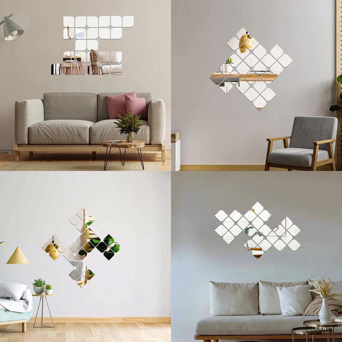 Acrylic Quadrilateral Mirror Wall Stickers - AuraDec