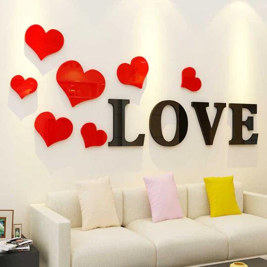 Flying Hearts with Love DIY Acrylic Wall Art - AuraDec