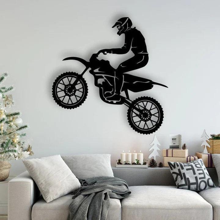 Large Motorcycle Rider 3D Wall Art - AuraDec