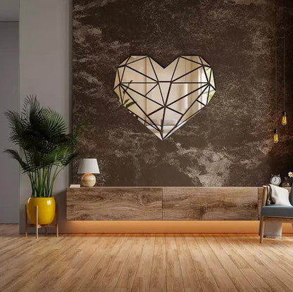 Acrylic Heart Mirror Wall Stickers - AuraDec