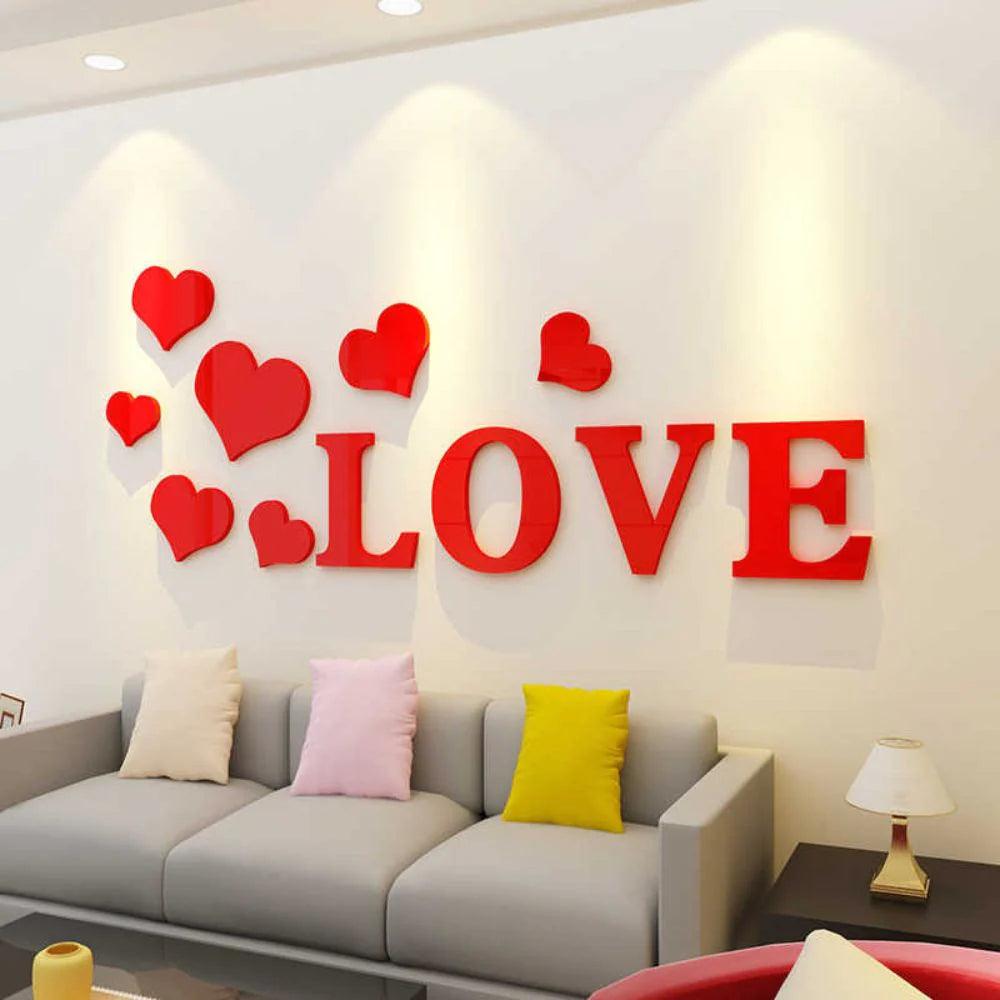 Flying Hearts with Love DIY Acrylic Wall Art - AuraDec