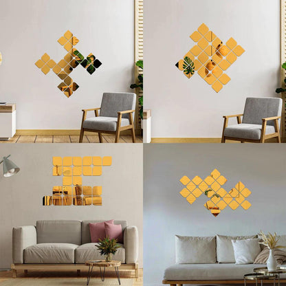 Acrylic Quadrilateral Mirror Wall Stickers - AuraDec