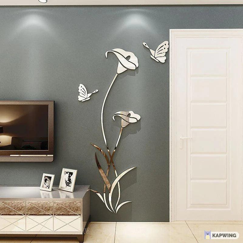 Flower and Butterfly DIY Acrylic Wall Art - AuraDec