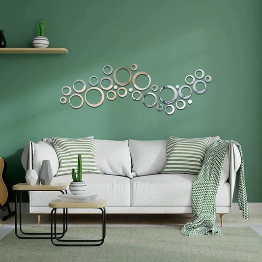 Acrylic Ring Mirror Wall Stickers - AuraDec