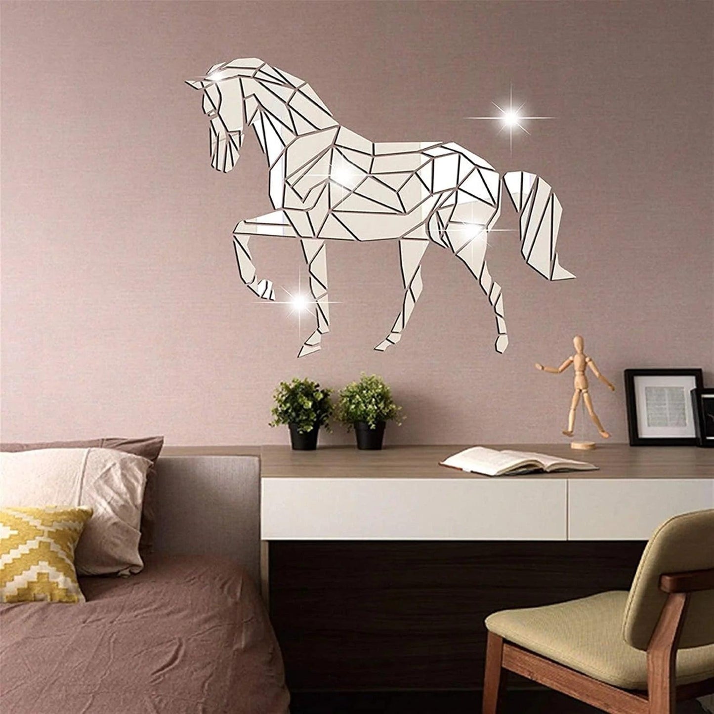 Large Acrylic Horse Mirror Wall Art - AuraDec