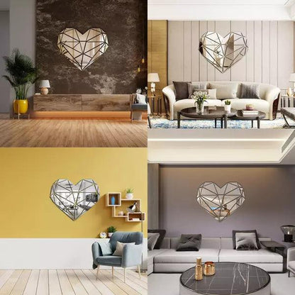 Acrylic Heart Mirror Wall Stickers - AuraDec