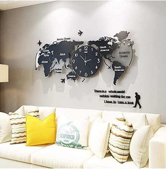 World Map Stylish 3D Wall Clock - AuraDec