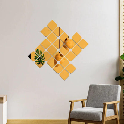 Acrylic Quadrilateral Mirror Wall Stickers - AuraDec