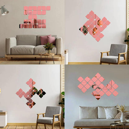 Acrylic Quadrilateral Mirror Wall Stickers - AuraDec