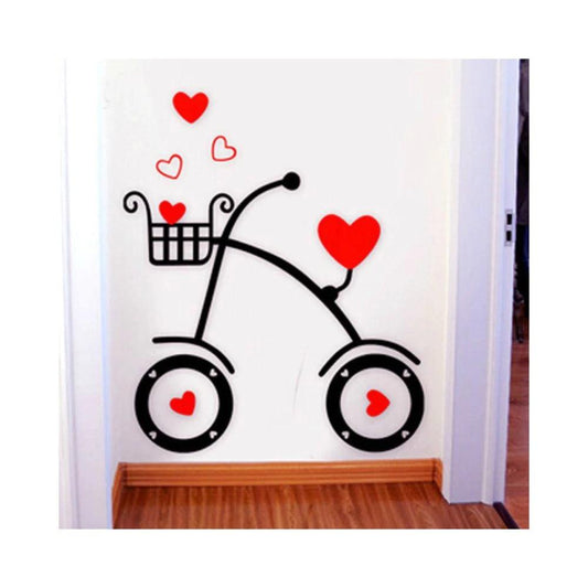 Love Hearts Bicycle DIY Acrylic Wall Art - AuraDec